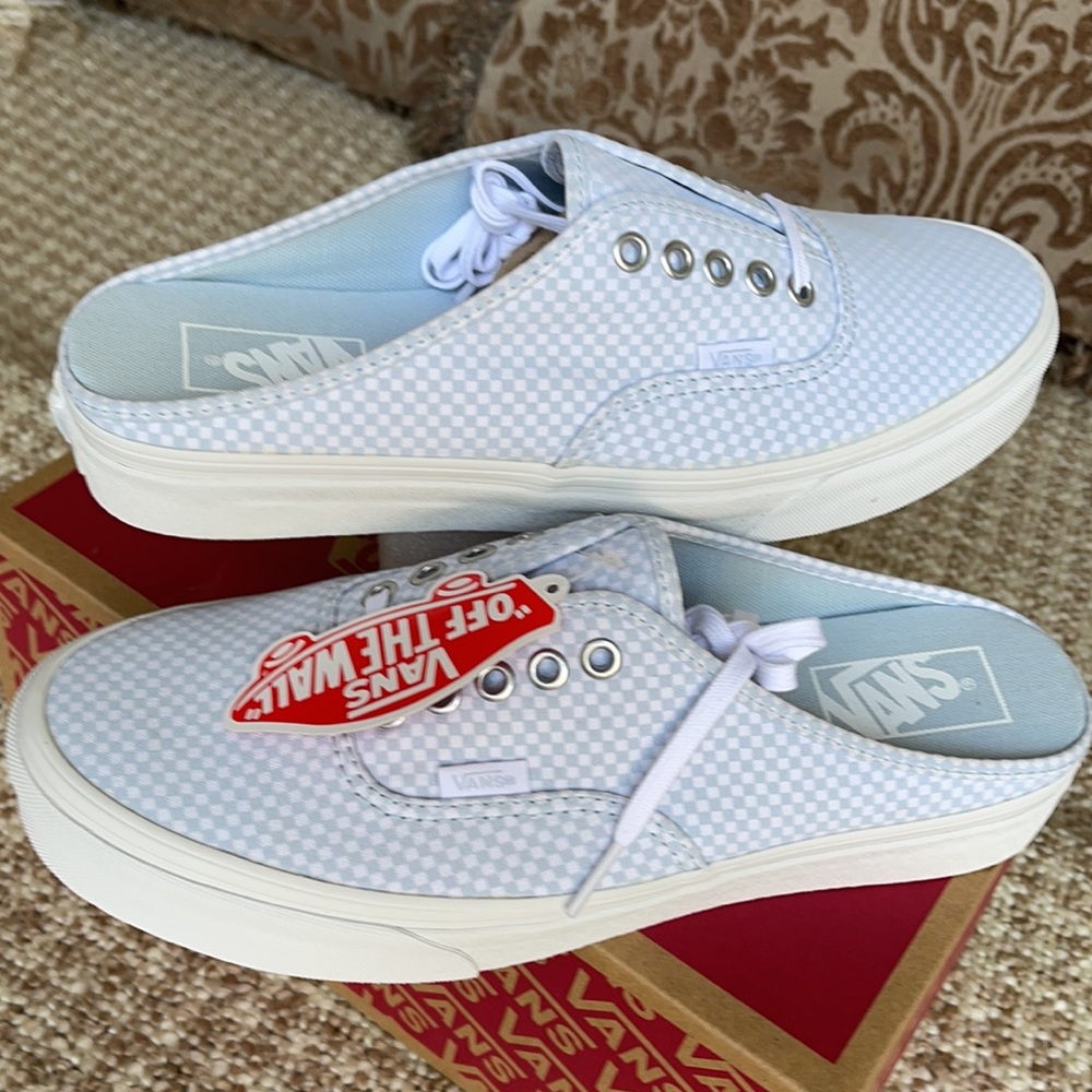 Vans Authentic Mule Pastel Checkerboard Misty Bl W - Picture 11 of 16